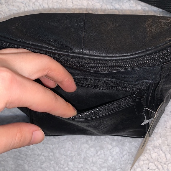 Black Genuine Leather Belt Bag / Fanny Pack - Picture 13 of 16
